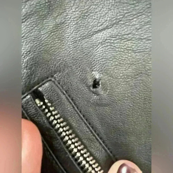 Ci Sono Black Faux Leather Silver Spiked Embellishment Jacket; size S - Picture 7 of 10